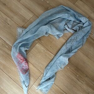 Light Blue Postcard Scarf